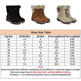 Ladies Winter Snow Ankle Boots Women Fur Lined Snug Buckles Warm Shoes Sizes US