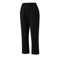 Women's Cotton Straight Capri Pants Casual Elastic Waist Trousers with 2 Pockets