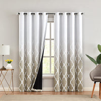 1 Piece Gradient Color Room Darkening Curtain Grommet Blackout Window Curtain Eyelet Ring Top Window Drapes Thermal Insulated Curtain Panel