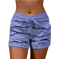 Women Yoga Shorts Elastic Waist Summer Beach Casual Drawstring Fitness Hot Pants