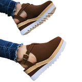 Women Solid Color Flat Sneakers Increase Height Round Toe Casual Breathable Shoe