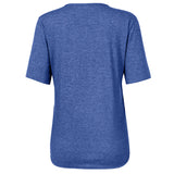 Women Summer Top V Neck Split Zippers Shirt Solid Color Summer Basic Tee Tops