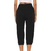 Women's Harem pants Loose Fit Capri Pants Jogger Workout Yoga Lounge Pants with Pockets