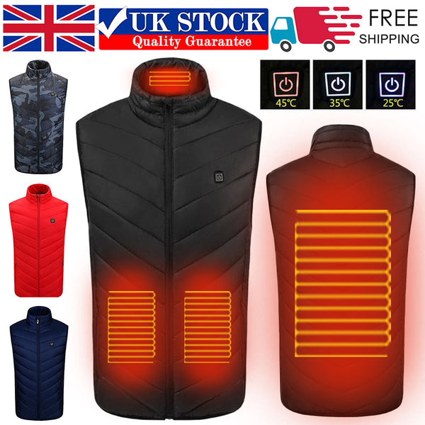 Unisex Electric Heated Vest Heating Coat Jacket USB Body Winter Warmer Windproof