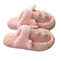 Unisex Adults Cute Cartoon Pattern Plush Slippers Slip On Closed Toe Casual Warm