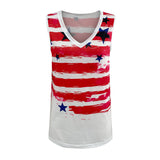 Women Sleeveless Tank Tops USA Flag Print Blouse Shirt Casual 4th of July Patriotic V Neck T Shirt