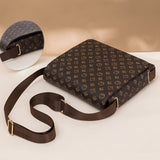 Men's Large Capacity Adjustable Shoulder Straps Briefcase Men Pvc Leather Zipper Bag Waterproof Business Travel Printed Messenger