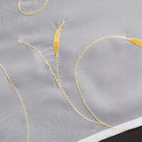 1pc Slot Top Rod Pocket Embroidery Floral Short Window Curtain Tie Up Voile Window Drape Sheer Cafe Tier Tulle Kitchen Scarf Bathroom Valance