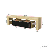 CUH Led TV Stand for TV up to 70 inch,LED TV Cabinet Modern Entertainment Center with LED RGB Lights and Open Glass Storage Shelves,for Living Room Bedroom, Elegant for Home, Walnut