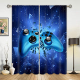 Adult Waterproof Rod Pocket Curtain Modern Living Room Gamer Print Durable Blackout Bedroom 2 Panels/Set