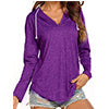 Pullover Hoodies Tops Long Sleeve for Women V Neck Drawstring Hooded Shirts Blouses Tunic Ladies Autumn Solid Color Sweatshirt S-XXXL