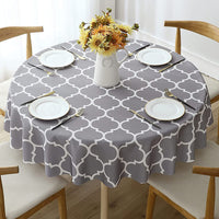 Round Tablecloth Wipeable Waterproof Oil-Proof Table Cloth Cover Home Room Decor