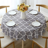 Round Tablecloth Wipeable Waterproof Oil-Proof Table Cloth Cover Home Room Decor