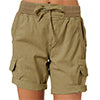Women's Cotton Linen Wide Leg Cargo Shorts Casual Multi Pockets Loose Fit Shorts