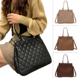 Women Diamond Quilted PU Leather Shoulder Bag Ladies Crossbody Bag Handbag Tote