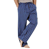 Mens Plaid Pants with Pockets Men Pajama Pants Drawstring Straight Leg Casual Pants