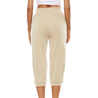 Women's Harem pants Loose Fit Capri Pants Jogger Workout Yoga Lounge Pants with Pockets