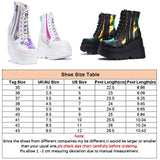 Womens Chelsea Ankle Boots Ladies Lace up Chunky Platform Punk Booties Shoe 4-12