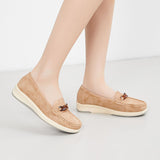 Women's Slip On Single Shoes Casual Round Toe Platform Comfortable Loafers Decor