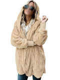 UKAP Women Oversize Fuzzy Jacket Blanket Sherpa Coat Open Front Hooded Cardigan Fluffy Fleece Outwear with Pockets for Lady
