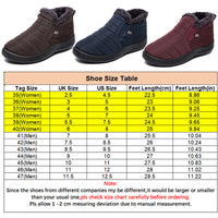 Waterproof Winter Women Men Shoes Snow Boots Fur-lined Slip On Warm Ankle Boot