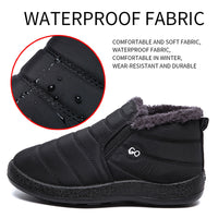 Waterproof Winter Women Men Shoes Snow Boots Fur-lined Slip On Warm Ankle Boot