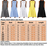 Women's Midi Dress Solid Color Vest 2 Pockets Long Tops Dresses Summer Sundress