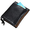 Men RFID Block Wallet Crazy Horse Leather Zipper Card Coin Pocket Bifold Wallet