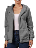 Womens Casual Winter Outwear Plush Open Front Full Zipper Coat Fluffy Fuzzy Fleece Hoodies Jackets With Pockets