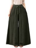 Women Casual Wide Leg Loungewear Solid Color Baggy Palazzo Pant Ladies High Waist Beach Trousers