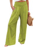 Women Pants Cotton Linen Casual Loose Harem Pant Summer Beach Palazzo Pants with Pockets