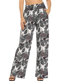 Boho Palazzo Pants for Women Floral Print Wide Leg Lounge Pants