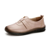 Womens Anti Slip Round Toe Flats Solid Color Magic Tape Summer Casual Soft Shoes