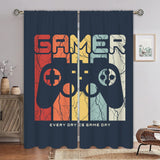 Goory Adults Teens Gamepad Bedroom Curtains Video Game Player Window Curtains for Kids Boys Modern Gamer Window Treatments Drapes Decor Living Room Darkening Curtains