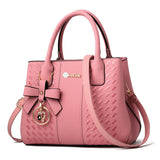 Women Braided PU Leather Shoulder Bag Crossbody Bag Handbag Tote Purse + Pendant