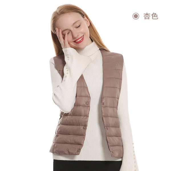 Lady Heated Vest Warm Winter Buttons Sleeveless Electric USB Jacket Heating Coat