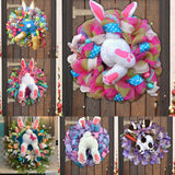 Easter Rabbit Wreath Decor for Front Door, Easter Rabbit Front Door Wreath, Easter Thief Bunny Butt with Ears, Rabbit Shape Garland Wall Decor Easter Decorations Craft Supplies