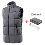 Women Men Electric Heated Vest Thermal Heated Jacket w/ Battery Pack USB Infrared Heating Pad Clothes Outwear Winter Warm Jacket Lightweight