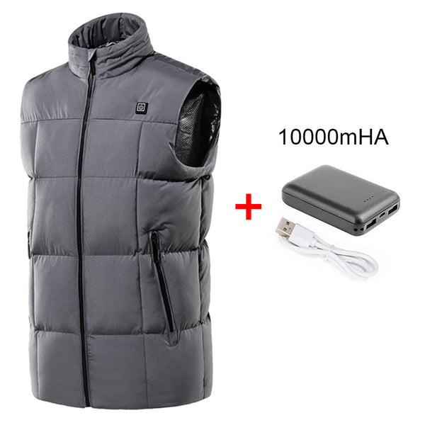 Women Men Electric Heated Vest Thermal Heated Jacket w/ Battery Pack USB Infrared Heating Pad Clothes Outwear Winter Warm Jacket Lightweight