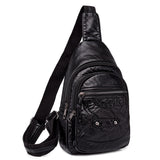 Fashion Daypack Sling Bag Women Casual Chest Backpack Vegan Leather Travel Hiking Shoulder Pack