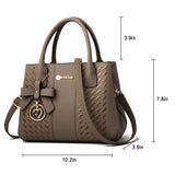 Women Braided PU Leather Shoulder Bag Crossbody Bag Handbag Tote Purse + Pendant