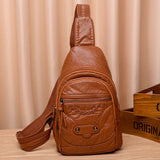 Fashion Daypack Sling Bag Women Casual Chest Backpack Vegan Leather Travel Hiking Shoulder Pack