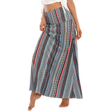 Women Floral Print Skirts Casual Flowy Long Skirts Boho Summer Beach Skirts