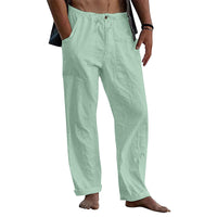 Linen Pants for Men Casual Loose Drastring Summer Pants Beach Pants with Pockets