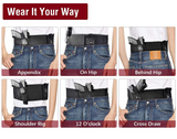 Ruggens Belly Band Holster for Concealed Carry - Breathable Neoprene Waist Holster for Men and Women Fits Glock, Ruger LCP, S&W M&P 40 Shield Bodyguard, Sig Sauer, Ruger, Kahr, Beretta, 1911, etc