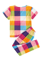 Women Short Sleeve Tops+Pants Round Neck Loungewear Sleepwear Outfit Graphic Print Pajama Set
