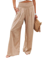 Women Pants Cotton Linen Casual Loose Harem Pant Summer Beach Palazzo Pants with Pockets