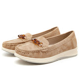 Women's Slip On Single Shoes Casual Round Toe Platform Comfortable Loafers Decor