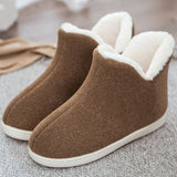 Women Warm Bootie Slippers Fluffy Plush Indoor Outdoor Winter House Shoes