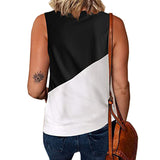 Lumento Women Colorblock Tank Tops Summer Casual Sleeveless T Shirt Vest Blouse